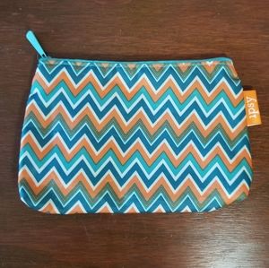 Zig Zag Orange and Aqua Ipsy Makeup Bag New